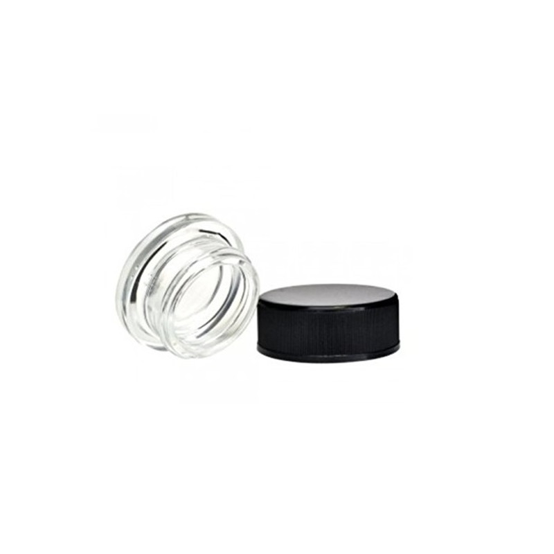 child resistant bottle Low Profile 9ml glass Concentrate jar with Black Lid Air tight container for medical oils rosins waxes