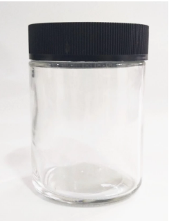 child resistant clear 8oz glass jar with lid