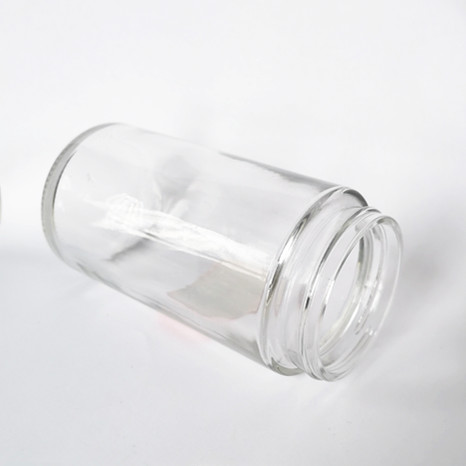 child resistant clear 8oz glass jar with lid