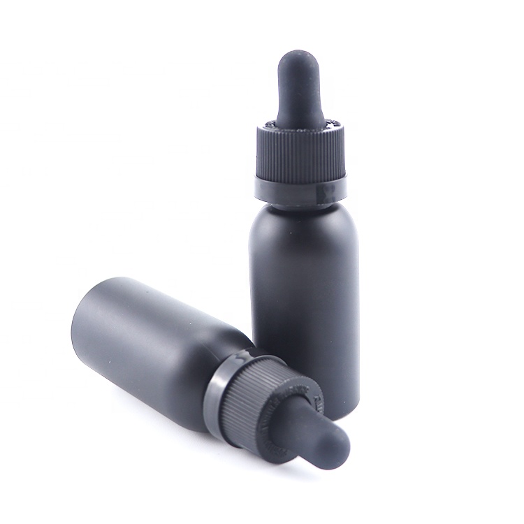 child safety bottle cap 1ounce  black dropper bottles plastic matte black bottles 1oz