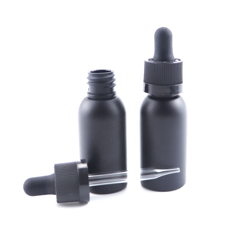 child safety bottle cap 1ounce black dropper bottles plastic matte black bottles 1oz
