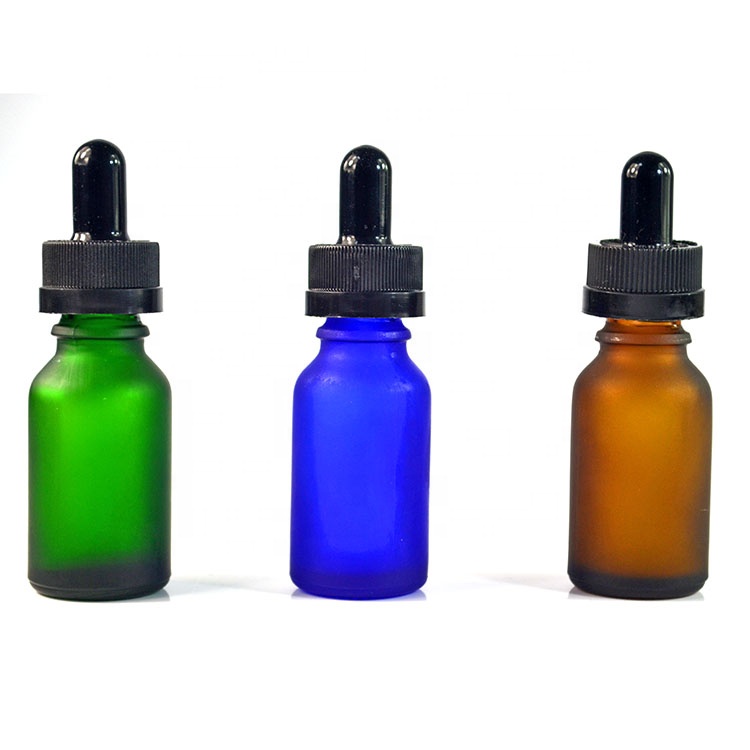 childproof cap amber green blue frosted glass dropper bottle for cbd thincture oil