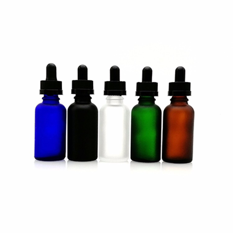 childproof cap e juice e liqud e vape oil glass dropper bottle 5ml 10ml 30ml 50ml 100ml frosted black amber clear glass bottle