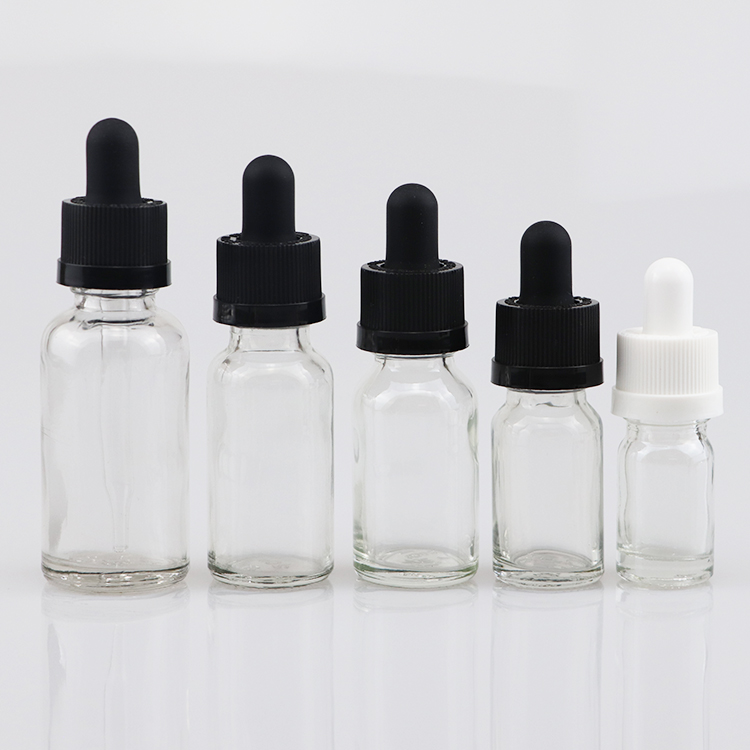 childproof pipette Cap 15 30 ML Clear green Glass Dropper Bottle For Oil