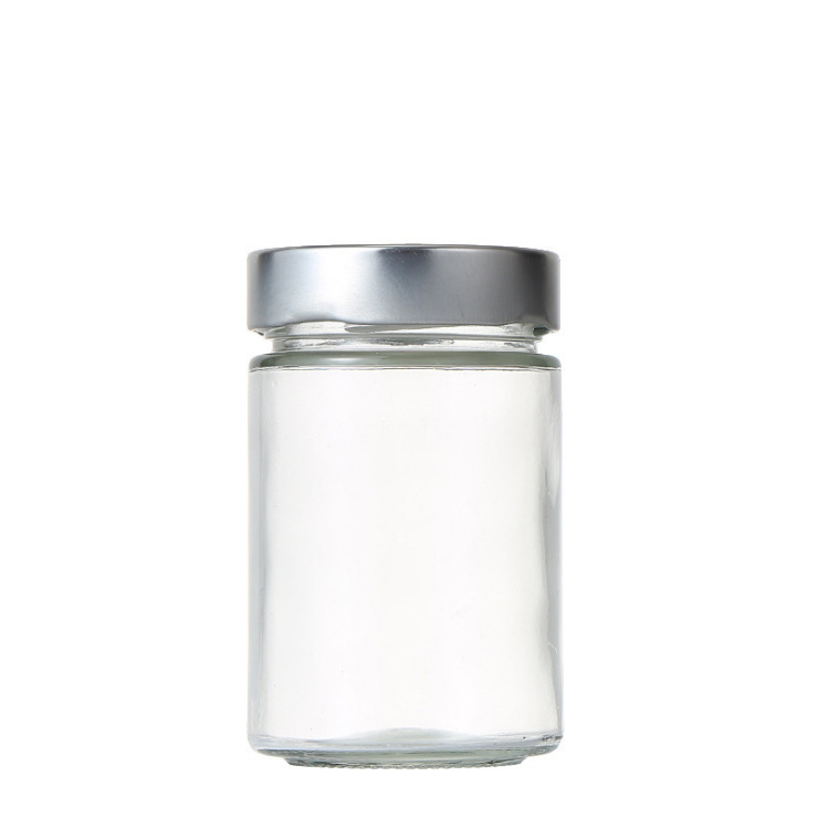 chilly sauce health food honey storage glass jar straight round glass bottle with high lid 200ml 250ml 350ml