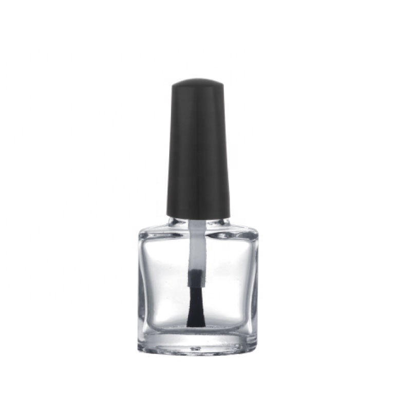 china factory outlets custom 10ml 12ml 15ml clear empty gel nail polish glass bottle with diamond caps and black dupont brush