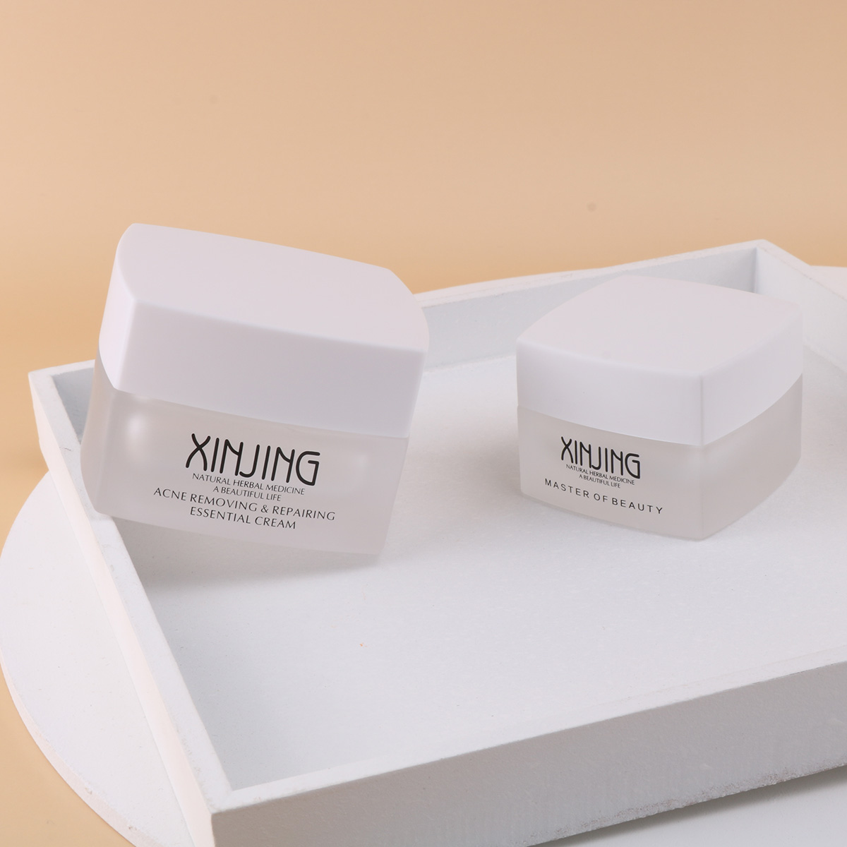 china made 120 ml frosted skincare packaging rectangle toner emulsion eye cream serum men cosmetic glass bottles set