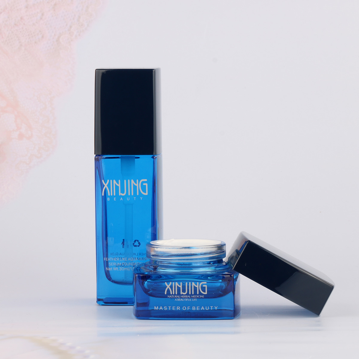 china made 120 ml frosted skincare packaging rectangle toner emulsion eye cream serum men cosmetic glass bottles set