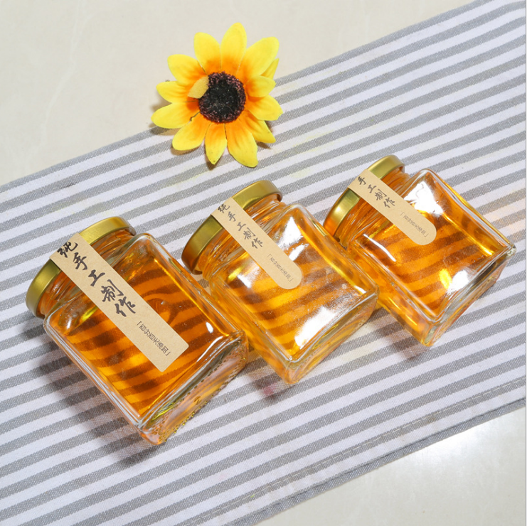 china manufacturers wholesale glass jars with lids for hondy 500 ml hexagonal honey glass containers jars