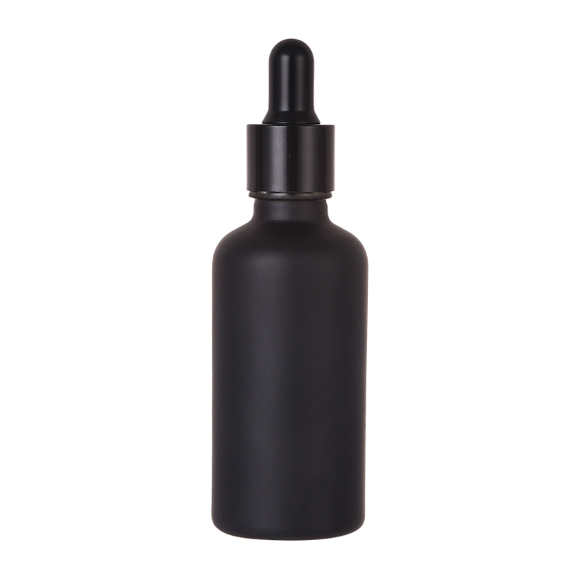 china supplier 5ML 10ML 15ML 20ML 30ML 50ML 100ML Coated frosted matte black glass essential oil Glass dropper bottles for sale