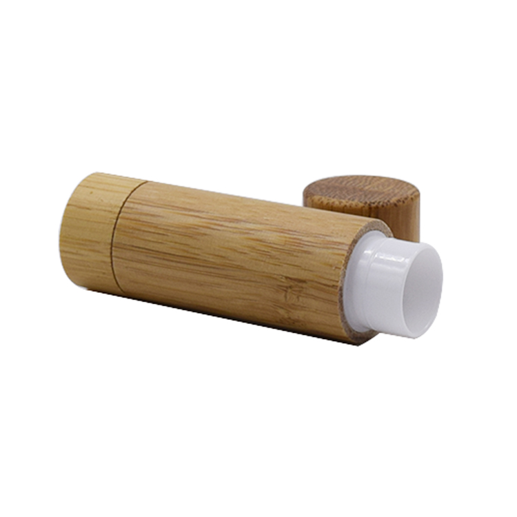 china supplier environmental friendly empty 5g lip balm bamboo package/container in stock