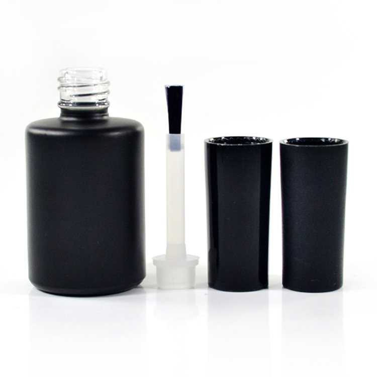 china supplier high quality 14ml luxury square empty clear matte black glass nail polish bottle