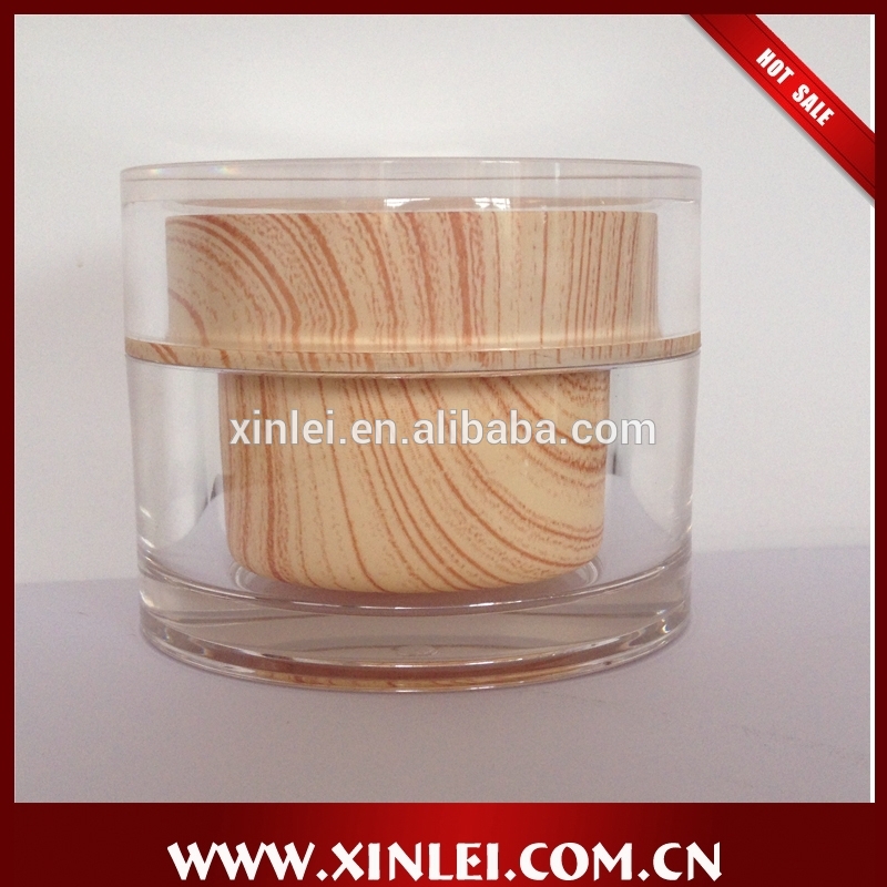 china supplier wood bamboo cap round plastic jar