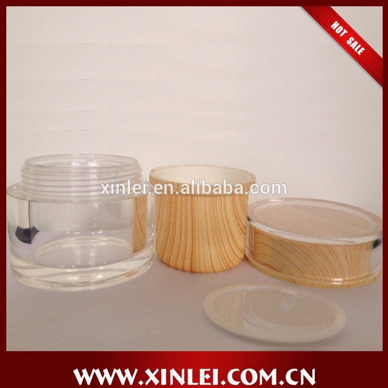 china supplier wood bamboo cap round plastic jar