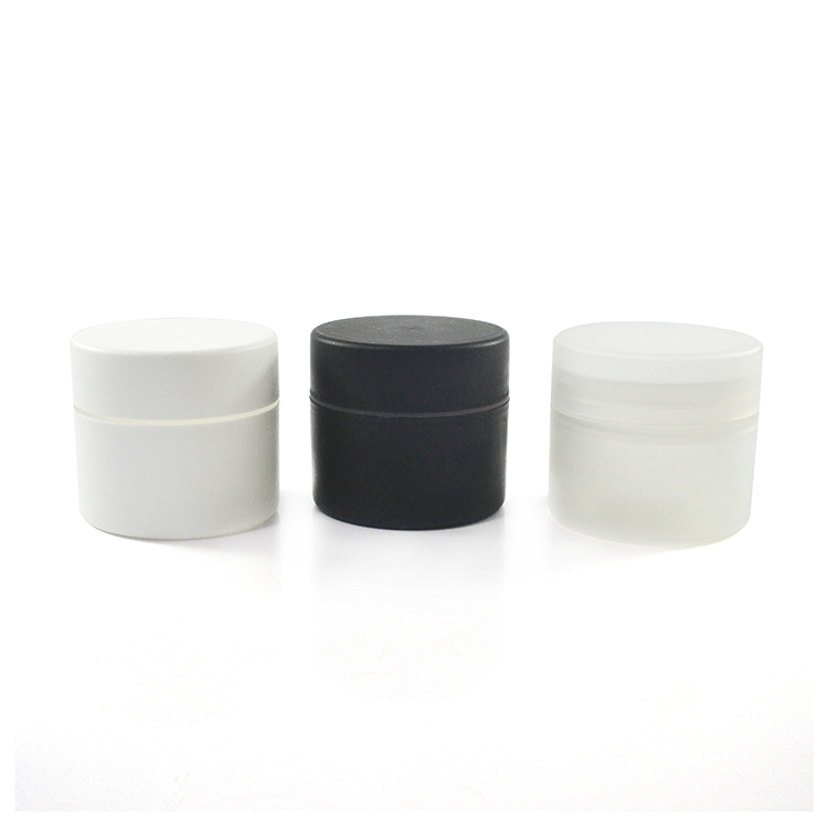 china suppliers 50g frost white black clear PP double wall plastic cosmetic cream jar