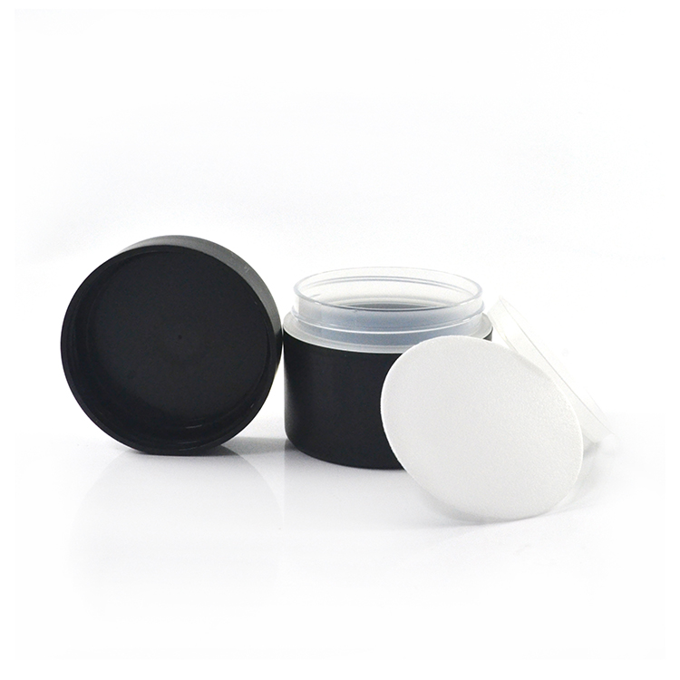 china suppliers 50g frost white black clear PP double wall plastic cosmetic cream jar