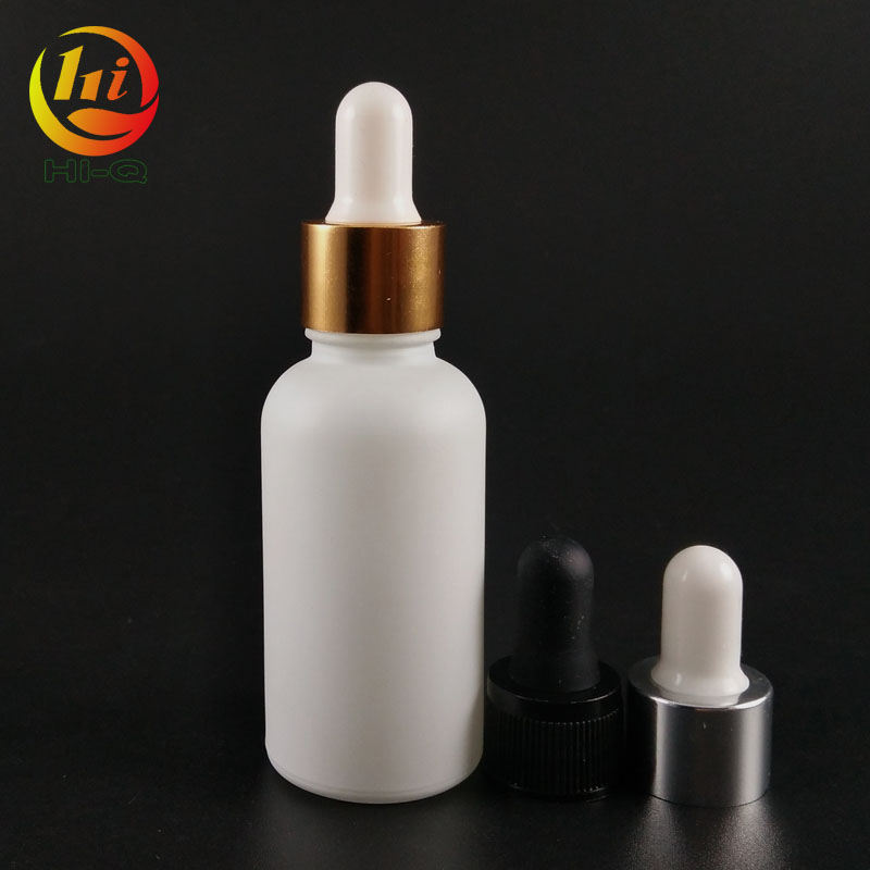 china wholesale 15 ml white matte essential oil bottle pipette 30ml frosted glass dropper bottle 30 ml