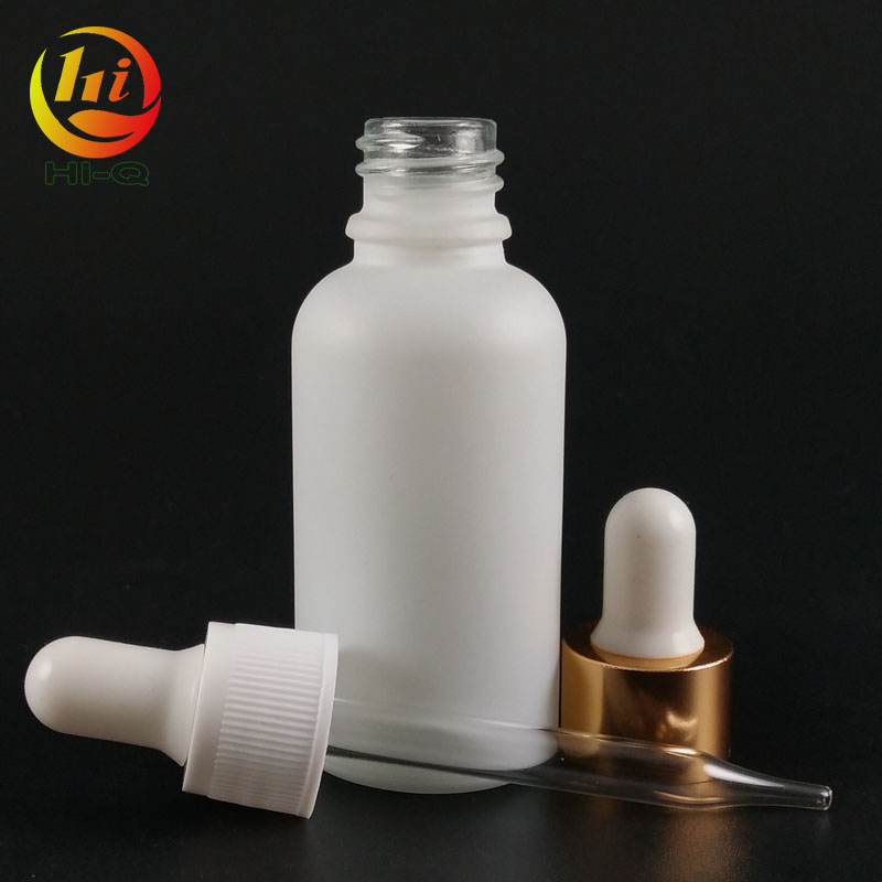 china wholesale 15 ml white matte essential oil bottle pipette 30ml frosted glass dropper bottle 30 ml