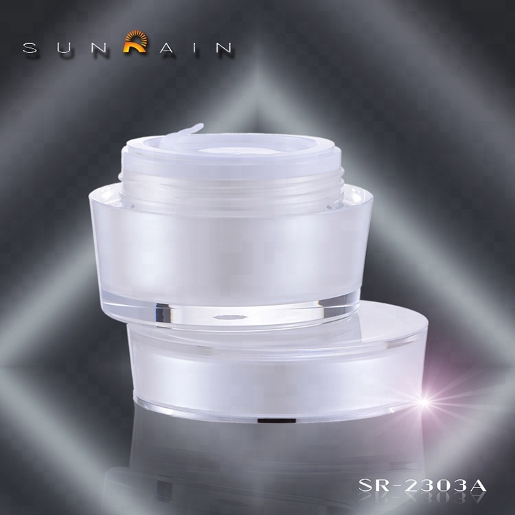 china yuyao sun-rain New design PMMA Cap Material and Skin Care Cream Use round cosmetic jars and bottles