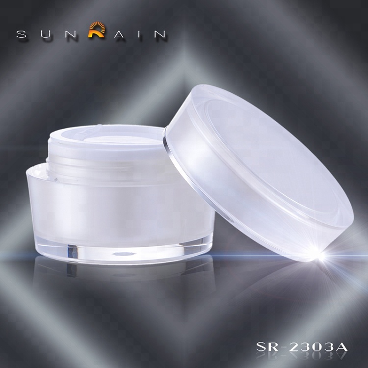 china yuyao sun-rain New design PMMA Cap Material and Skin Care Cream Use round cosmetic jars and bottles