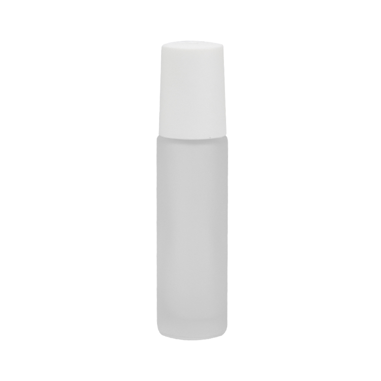 chinese perfume bottle round frosted glass cosmetic bottle perfume roll on bottle with white lid