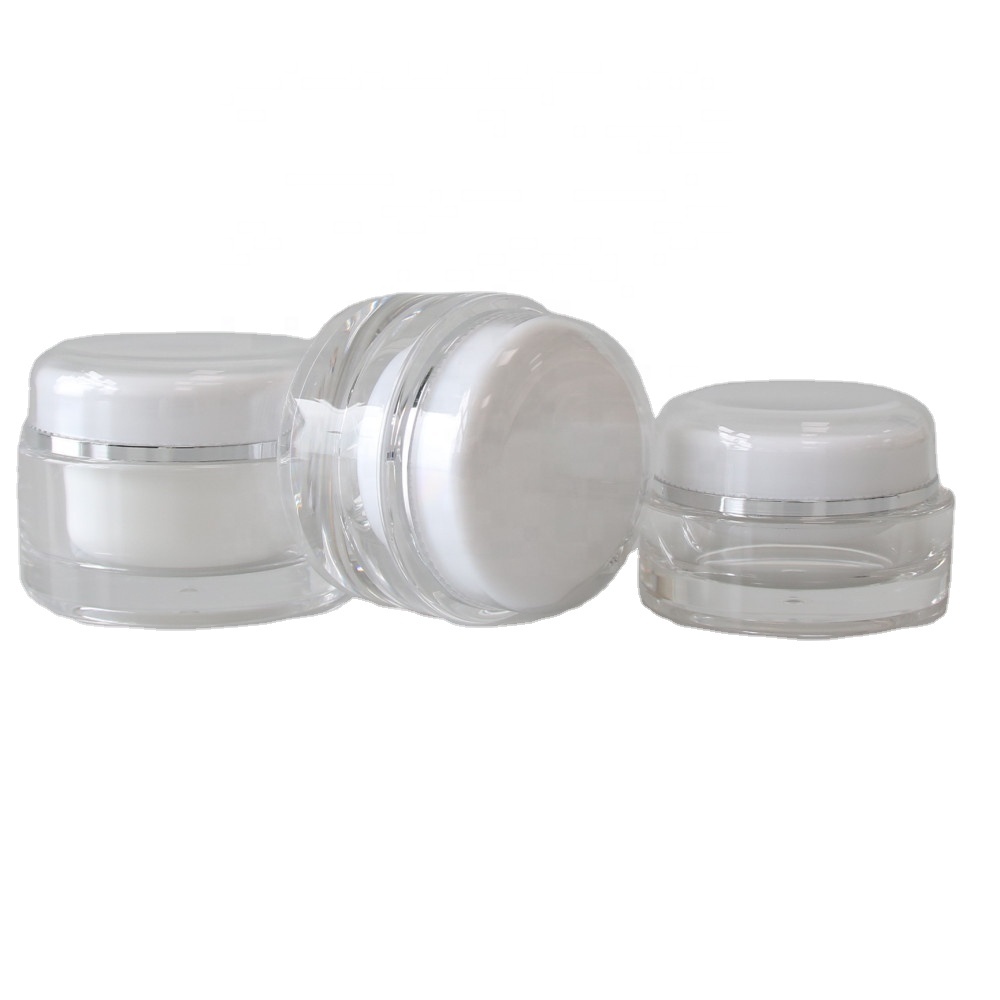 chinese supplier wholesale empty gold round acrylic plastic cosmetic cream jars with double wall cream jar 50g 100g 150g 200g