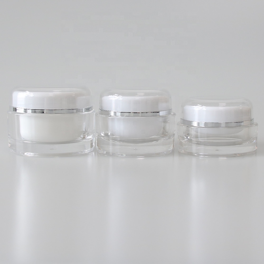 chinese supplier wholesale empty gold round acrylic plastic cosmetic cream jars with double wall cream jar 50g 100g 150g 200g