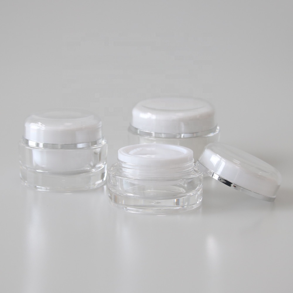 chinese supplier wholesale empty gold round acrylic plastic cosmetic cream jars with double wall cream jar 50g 100g 150g 200g