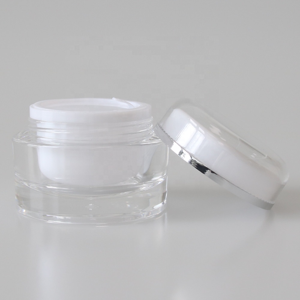 chinese supplier wholesale empty gold round acrylic plastic cosmetic cream jars with double wall cream jar 50g 100g 150g 200g