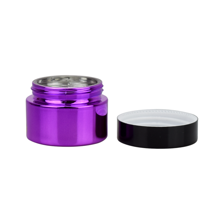 chrome purple UV glass jar for body butter 50ml 50g 2oz custom glass cosmetic jar