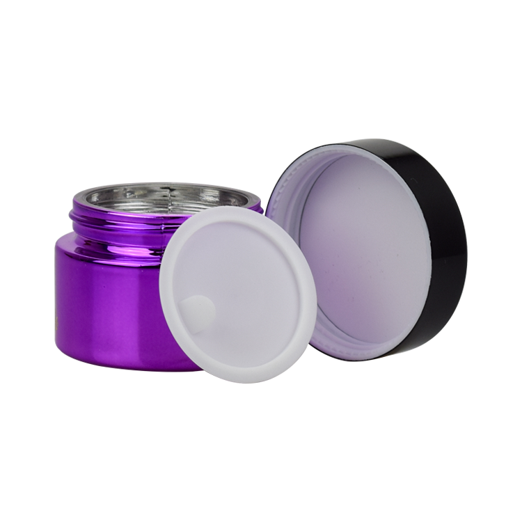chrome purple UV glass jar for body butter 50ml 50g 2oz custom glass cosmetic jar