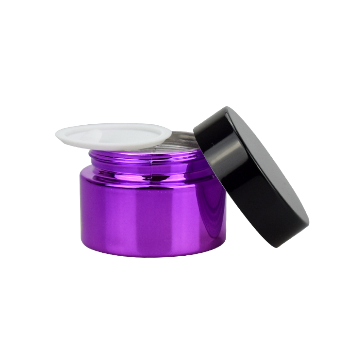 chrome purple UV glass jar for body butter 50ml 50g 2oz custom glass cosmetic jar
