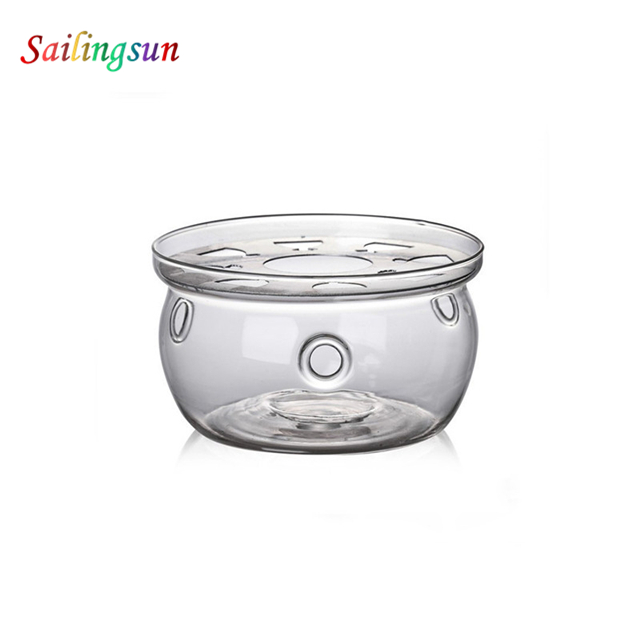 classic high pure clear hand craft thermo proof pyrex glass tea warmer