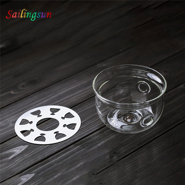 classic high pure clear hand craft thermo proof pyrex glass tea warmer