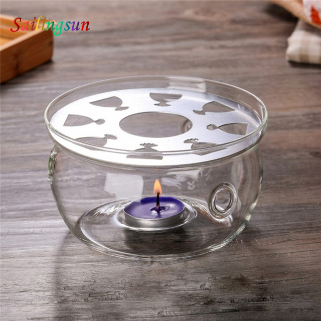 classic high pure clear hand craft thermo proof pyrex glass tea warmer