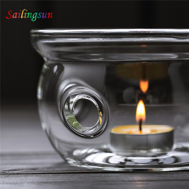 classic high pure clear hand craft thermo proof pyrex glass tea warmer