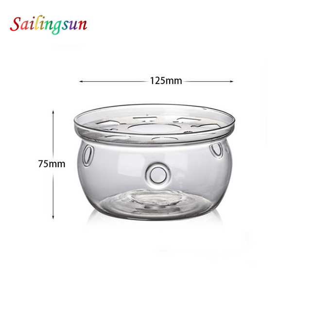 classic high pure clear hand craft thermo proof pyrex glass tea warmer