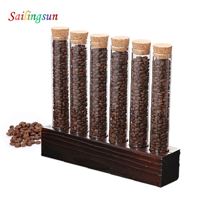 classical test tube design handcraft with cork lid pyrex glass coffee jar