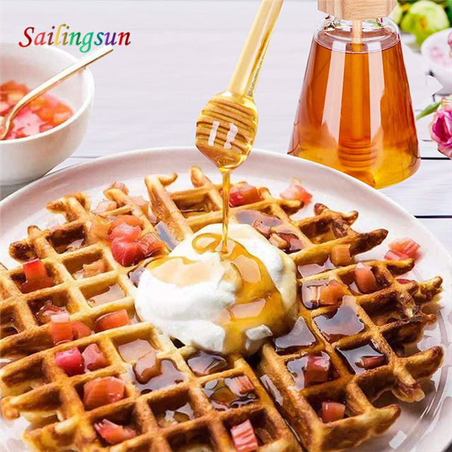 classical thickened bottom with stoper clear pyrex glass honey jar