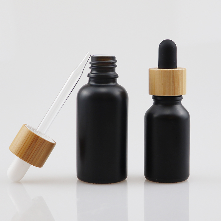 clear Frosted Glass Serum Dropper Bottle 5ml 10ml 15ml 20ml 30ml 50ml 100ml essential oil bottle bamboo dropper