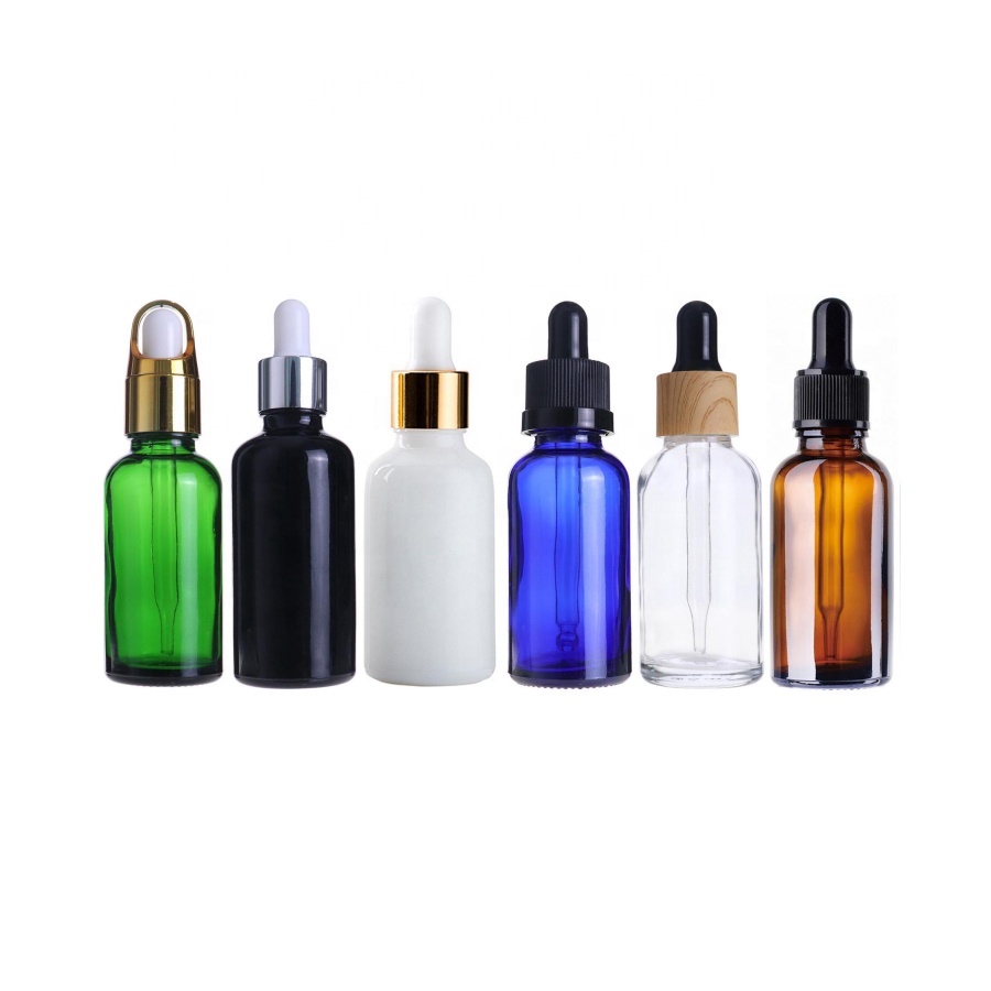 clear Glass Boston Round e cig juice dropper bottles essential oil glass bottles