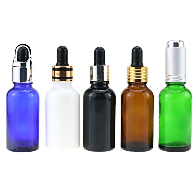 clear Glass Boston Round e cig juice dropper bottles essential oil glass bottles