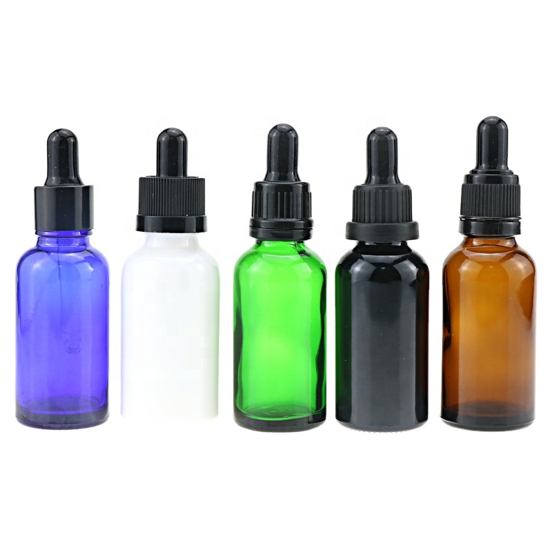 clear Glass Boston Round e cig juice dropper bottles essential oil glass bottles