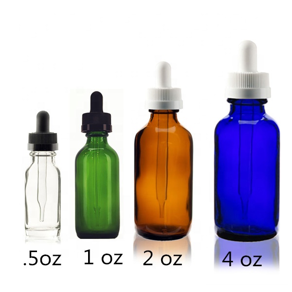 clear Glass Bottle 1/2 oz 1oz 2oz 4oz 8oz 16oz 32oz Boston Round Essential Oil Bottles