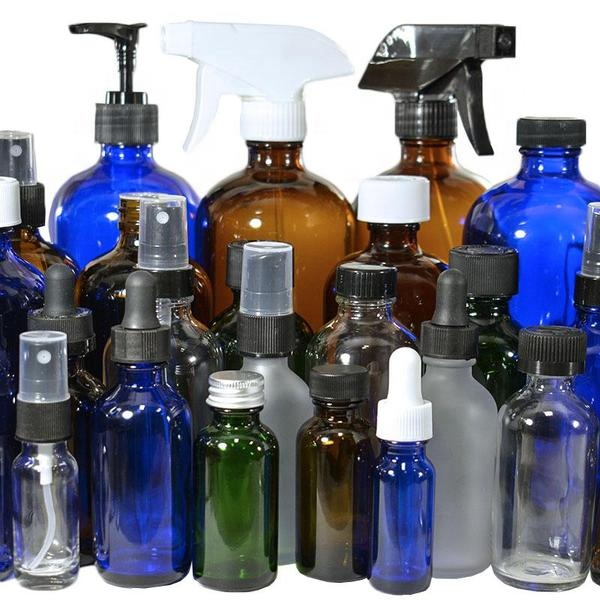 clear Glass Bottle 1/2 oz 1oz 2oz 4oz 8oz 16oz 32oz Boston Round Essential Oil Bottles