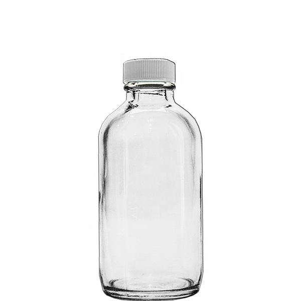 clear Glass Bottle 1/2 oz 1oz 2oz 4oz 8oz 16oz 32oz Boston Round Essential Oil Bottles