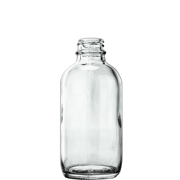 clear Glass Bottle 1/2 oz 1oz 2oz 4oz 8oz 16oz 32oz Boston Round Essential Oil Bottles