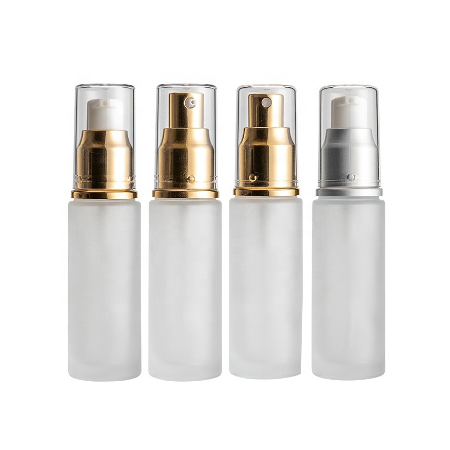 clear Luxury Cosmetic Container Glass Empty Makeup Containers Body Lotion Bottle Set