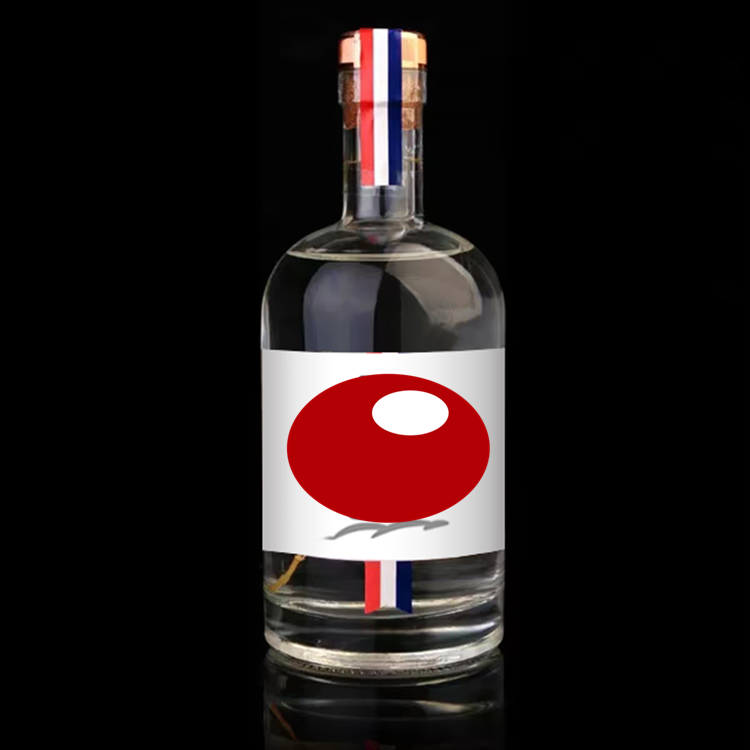 clear Vodka ice wine bottle transparent thick bottom wine glass bottle tea with cork plug 250ml 375ml 500ml 700m