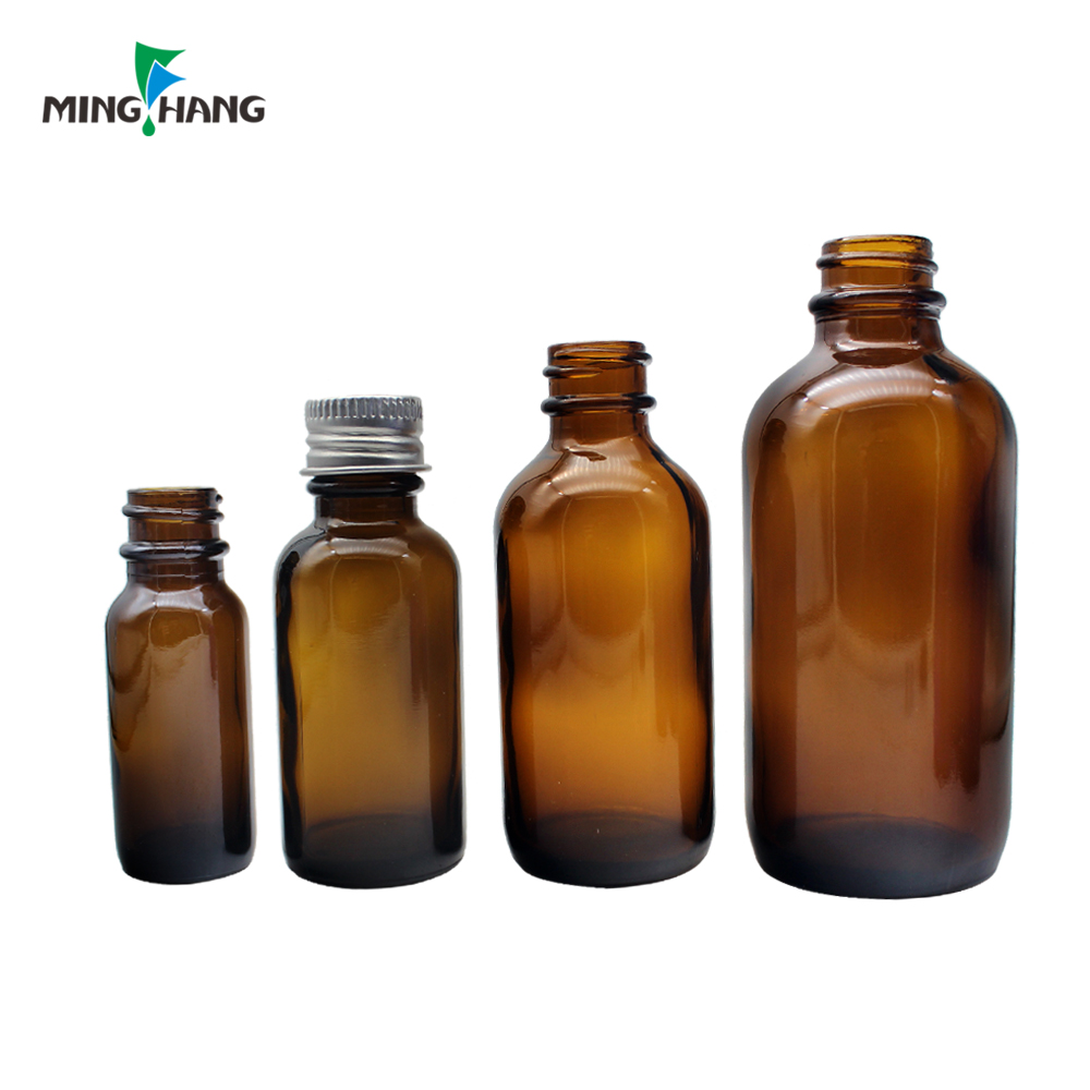 clear amber glass vial serum bottle, 1oz 2oz 4oz boston round essential oil dropper bottle with pipette